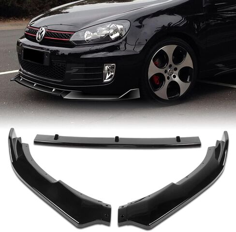 Front Bumper Lip fit for Compatible with 2010-2013 Volkswagen Golf MK6 GTI Model Only, Front Bumper Lip Spoiler Air Chin Body Kit Splitter Painted Glossy Black ABS, 2011 2012 (Sport-Style) in Kuwait