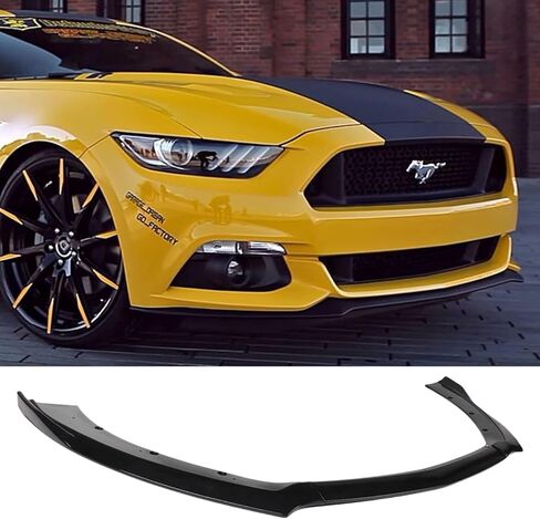 Front Bumper Lip Spoiler Splitter Fit Ford Mustang 2015-2017 (Gloss Black) in Kuwait
