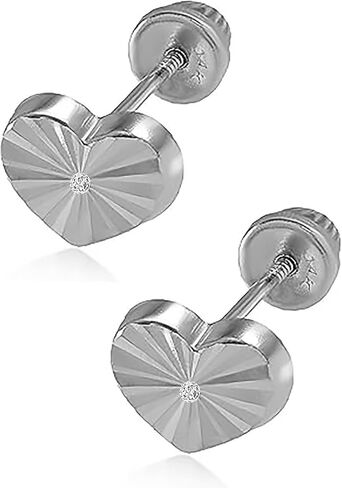 Hoberta Real 14k solid Yellow Gold Tiny Circle Stud Earrings with Screw back for Women Girls Men for Sensitive ears Small & Minimalist Dot Studs Jewelry for Gifts (Cross Diamond Cut) in Saudi Arabia