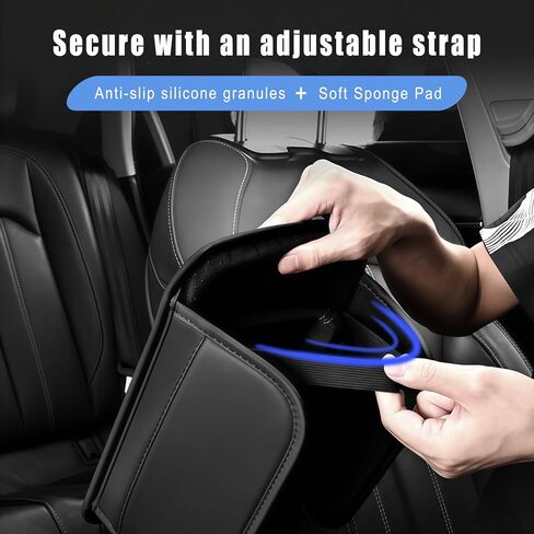 غطاء وحدة التحكم المركزية للسيارة، غطاء مسند ذراع جلدي للسيارة، وسادة وحدة التحكم الوسطى مع حقيبتين للتخزين، ملحقات داخلية عالمية للسيارات لمعظم الشاحنات وسيارات الدفع الرباعي وسيارات السيدان (أسود) in Kuwait