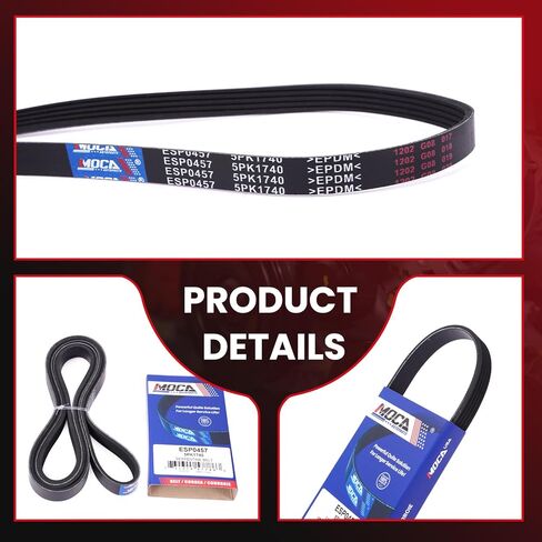 MOCA 5PK1740 Serpentine Belt Fits For Chevrolet 2015 Colorado L4-2.5L, Air Conditioning and Alternator, 2020-2016 Malibu L4-1.5L, For GMC 2015 Canyon L4-2.5L, Air Conditioning and Alternator in Saudi Arabia