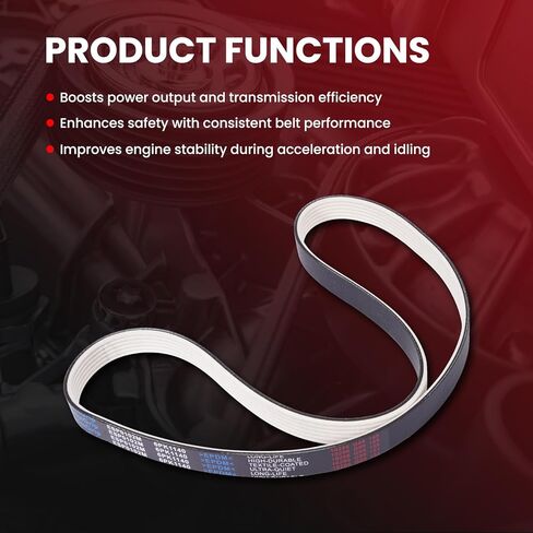 MOCA 6PK1140 Fabric Faced Serpentine Belt fits For Ford 2009-2019 Flex 3.5L, 2008-2019 Taurus 3.5L, 2008-2009 Taurus X 3.5L, For Lincoln 2017-2020 Continental 3.7L, 2010-2016 MKS 3.5L, 2009 MKS 3.7L in Saudi Arabia