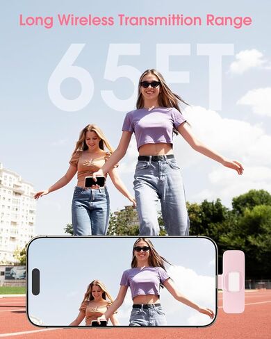 ميكروفون لافالير لاسلكي لهاتف iPhone، مشبك على الميكروفون مع تقليل الضوضاء للتسجيل، والمقابلات، والبث المباشر، والبودكاست، ومنشئ المحتوى، ومدونة الفيديو، وتيك توك، ويوتيوب in Saudi Arabia