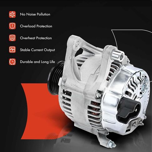 A-Premium Alternator Compatible with Jeep Grand Cherokee & Dodge Ram 1500 2500 3500 4000, Durango, Dakota, B1500, 12V 90A Clockwise 7-Groove Pulley, Replace# 13354N7G1, 56027912, 1210003470 in Saudi Arabia