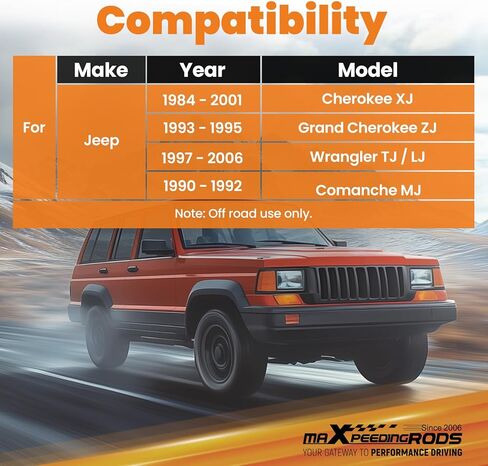 مجموعة التوجيه المتقاطعة من maxpeedingrods لسيارة جيب شيروكي XJ Wrangler TJ LJ ZJ MJ، لتعليق مرفوع 2.5 بوصة أو أكثر، قضيب ربط سحب in Kuwait