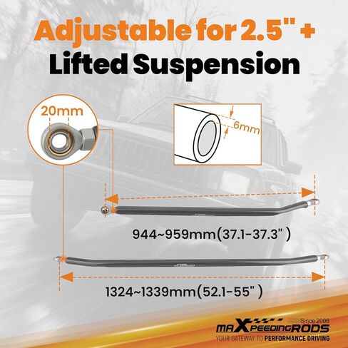 مجموعة التوجيه المتقاطعة من maxpeedingrods لسيارة جيب شيروكي XJ Wrangler TJ LJ ZJ MJ، لتعليق مرفوع 2.5 بوصة أو أكثر، قضيب ربط سحب in Kuwait