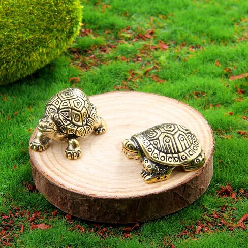 3 قطع من تماثيل السلحفاة النحاسية الذهبية من KKBES، تماثيل سلحفاة عتيقة، زينة السلاحف المزخرفة للديكور المنزلي والمكتب الخارجي in Kuwait