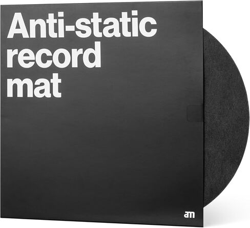 am بساط تسجيل مضاد للكهرباء الساكنة - بساط منزلق من ألياف الكربون للأقراص الدوارة مقاس 12 بوصة - يقلل من الرنين والكهرباء الساكنة للحصول على جودة صوت الفينيل الشفاف، أسود in Kuwait