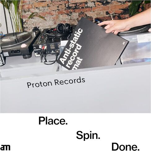 am بساط تسجيل مضاد للكهرباء الساكنة - بساط منزلق من ألياف الكربون للأقراص الدوارة مقاس 12 بوصة - يقلل من الرنين والكهرباء الساكنة للحصول على جودة صوت الفينيل الشفاف، أسود in Kuwait