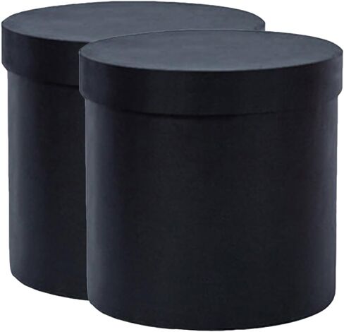 PRETYZOOM 2pcs Round Box, 5 Inch Diy Box, Packing With Lids, Decorative Arrangement Bucket, Valentine's Day Wedding Decoration (Black) in Saudi Arabia