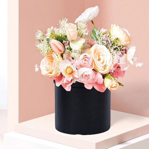 PRETYZOOM 2pcs Round Box, 5 Inch Diy Box, Packing With Lids, Decorative Arrangement Bucket, Valentine's Day Wedding Decoration (Black) in Saudi Arabia