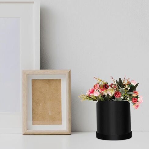 PRETYZOOM 2pcs Round Box, 5 Inch Diy Box, Packing With Lids, Decorative Arrangement Bucket, Valentine's Day Wedding Decoration (Black) in Saudi Arabia