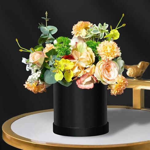 PRETYZOOM 2pcs Round Box, 5 Inch Diy Box, Packing With Lids, Decorative Arrangement Bucket, Valentine's Day Wedding Decoration (Black) in Saudi Arabia