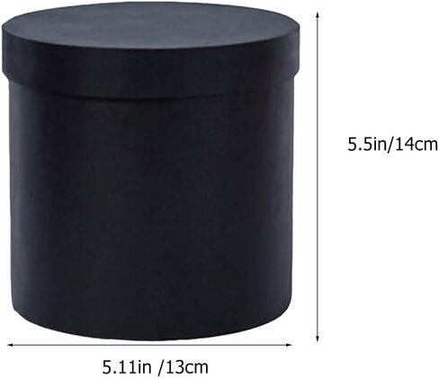 PRETYZOOM 2pcs Round Box, 5 Inch Diy Box, Packing With Lids, Decorative Arrangement Bucket, Valentine's Day Wedding Decoration (Black) in Saudi Arabia