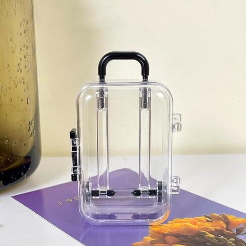 Plastic Pink Mini Travel Suitcase Boxes for Women Men Small Handbag Luggage Storage Box Decoration Accessories in Saudi Arabia