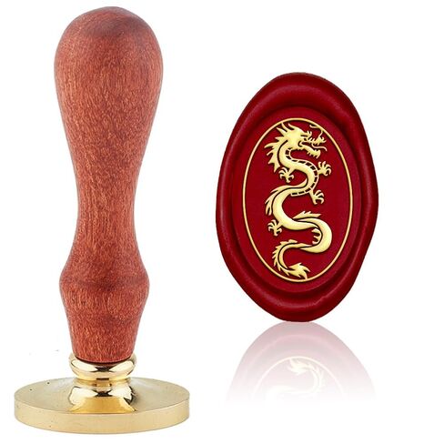 Dragon Wax Seal Stamp Replaceable Envelopes DIY Seal Stamp Magic Book Retro Oval Brass Head Wooden Handle for Embellishment Gift Wrap Birthday Party Card Wine Packages Back to School in Saudi Arabia