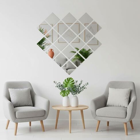 Mini Mirrors for Crafts 30 Pcs 2x2 Inch Square Mirror Tiles Self Adhesive Acrylic Mirror Stickers Mirrors Squares for Wall DIY Projects Home Decor Art Supplies Bathroom in Saudi Arabia