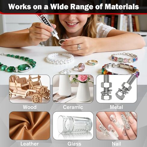 غراء حرفي B-7000 لصناعة المجوهرات - 15 مل/0.5 أونصة (10 عبوات) - متعدد الوظائف B-7000 غراء فائق اللصق سائل فيوجن غراء للحرف اليدوية بأحجار الراين، وأحذية الملابس، والنسيج، وصناعة المجوهرات، والهواتف المحمولة in Kuwait