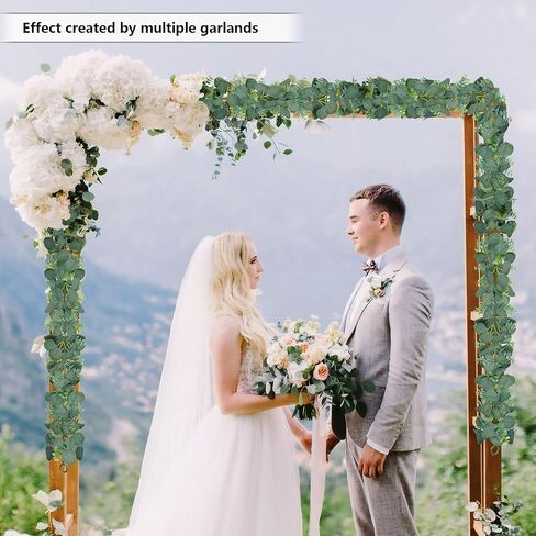 Vlorart 2 Pack Artificial Eucalyptus Garland, 5.5ft Faux Boxwood Eucalyptus Leaves Greenery Garland, Artificial Hanging Vines for Wedding Backdrop Arch Table Wall Home Party Decor in Kuwait