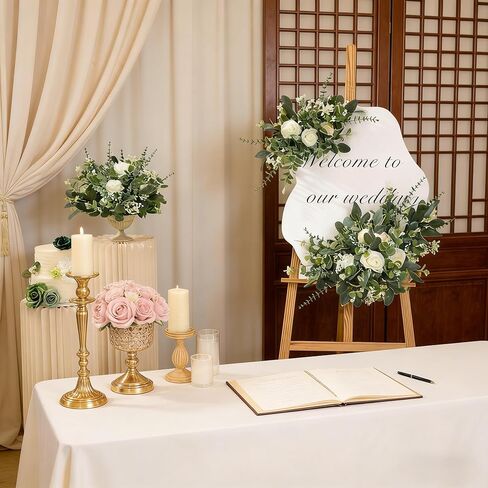 150 قطعة من 4 أنواع من سيقان الأوكالبتوس الخضراء المختلطة، وزهور نفس الطفل الصناعية والسيقان الخضراء لباقات الزفاف المنزلية وديكور الأزهار in Kuwait