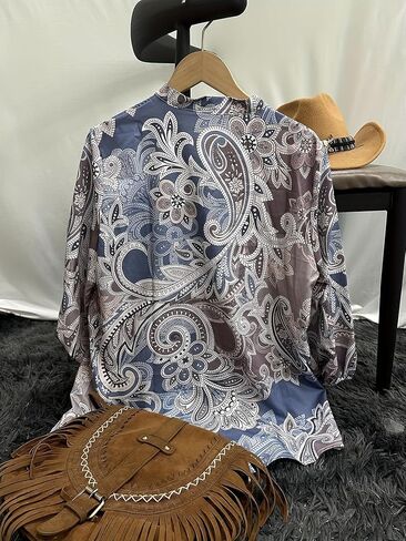 Summer Vacation Long Sleeve for Women Button Down Boho Shirts Casual Travel Beach Blouses in Saudi Arabia