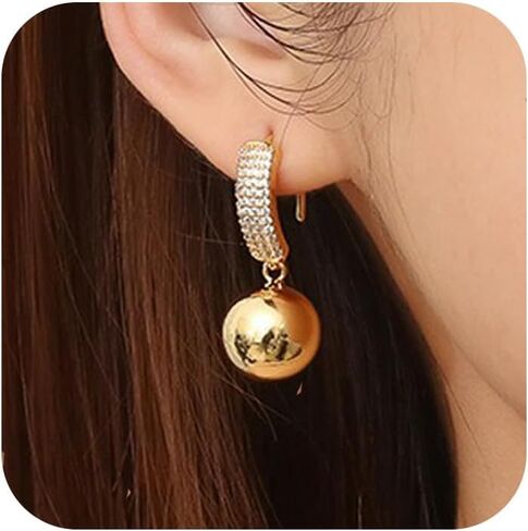 Gold Plated Earrings for Women 14K Gold Statement Earrings Trendy Fashion Gold Jewelry Gifts in Kuwait