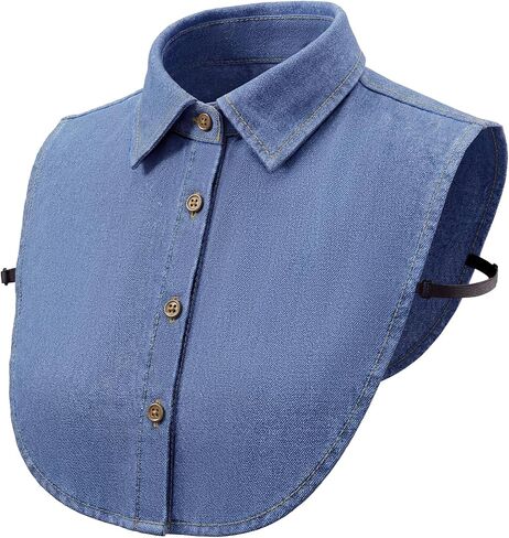 Syhood Denim Dickey Collar for Women Detachable Collar Faux Shirt Half Blouse Removable Choker Blouse Top for Lady Women in Saudi Arabia