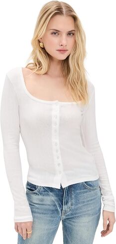 Free People Women's End Game Pointelle Shirt in Kuwait