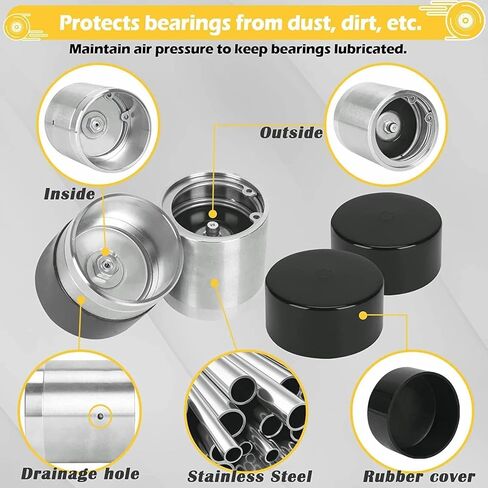 4-Piece Trailer Lubricator Tool Set, 1.98in Stainless Steel Trailer Bearing Maintenance Accessory for RVs, Trailers, and Vehicles in Kuwait