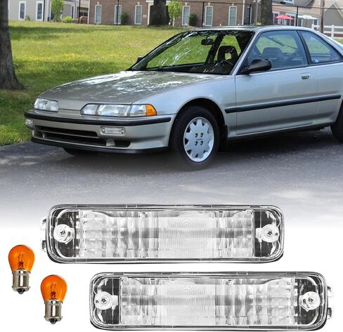 USR 90-93 Integra Corner Light – JDM CLEAR Front Corners Lamps (Left + Right) - Compatible with 1990-1993 Acura Integra 2/4 Door Hatchback or Sedan - All Models/Trims (Clear Lens with Bulbs) in Saudi Arabia