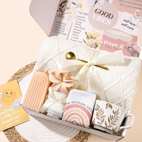 Get Well Soon Gift Baskets for Women, 9pcs Care Package for Women, After Surgery Recovery Gifts for Women, Feel Better Gifts Thinking Of You Gifts - Sending You Sunshine Box for Sick Friend in Saudi Arabia