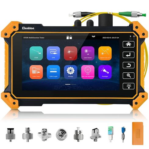 Henkion Optical Fiber Tester Wavelengh 1310/1550nm Dynamic Range 26/24dB Auto OTDR Fiber Test SC/UPC Optica Fiber Tool LS OPM VFL OLS Event Map Network Tools Cable Tester File Setting/Report in Saudi Arabia