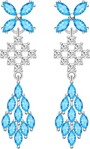 LMXXVJ أقراط الزفاف للعرائس وصيفات العروس أقراط على شكل دمعة للنساء، قطرة زركونيا مكعبة وأقراط متدلية للحفلات الراقصة أو المهرجانات، مجوهرات in Kuwait