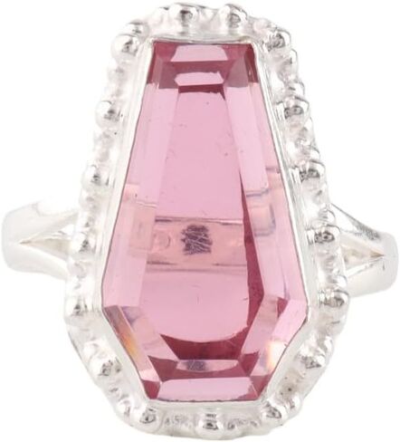 Gemstone 925 Stamped Sterling Silver Statement Handcrafted Bezel Set All Size Ring, Healing Gemstone Jewelry, 10X17mm Coffin Stone Bohemian Ring For Gift, Fine Silver Ring Jewelry For Women in Saudi Arabia