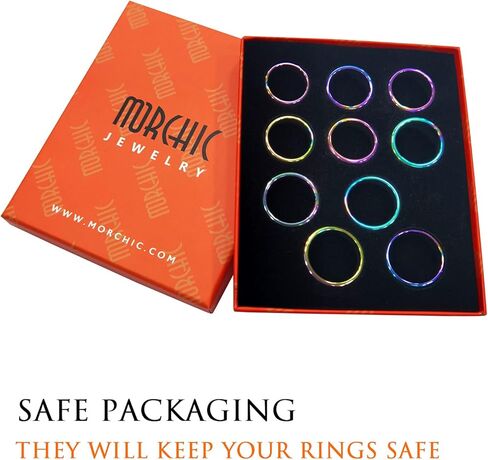 Morchic قوس قزح اللون الهيماتيت عادي الفرقة خواتم 10 قطعة ، 7.5 "الهيماتيت المغناطيسي 8 مللي متر الخرز سوار الترويج in Kuwait