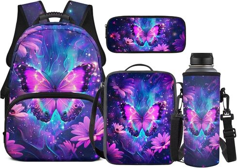 JEOCODY Horse Backpack for Girls Kids School Bag with Lunch Bag Pencil Case Water Bottle Holder 4PCS Sunflower Horse Daypack for Travel Hiking Back to School Accessories in Saudi Arabia