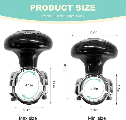 Sun Walker Steering Wheel Knob Spinner, 360-Degree Rotatable Steering Wheel Spinner Auxiliary Booster with Metal Bearing, Durable Driving Power Handle Knob Suitable for Car Truck Boat in Kuwait