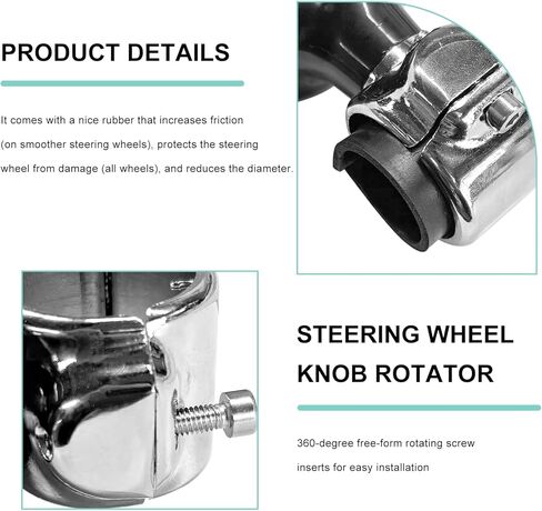 Sun Walker Steering Wheel Knob Spinner, 360-Degree Rotatable Steering Wheel Spinner Auxiliary Booster with Metal Bearing, Durable Driving Power Handle Knob Suitable for Car Truck Boat in Kuwait