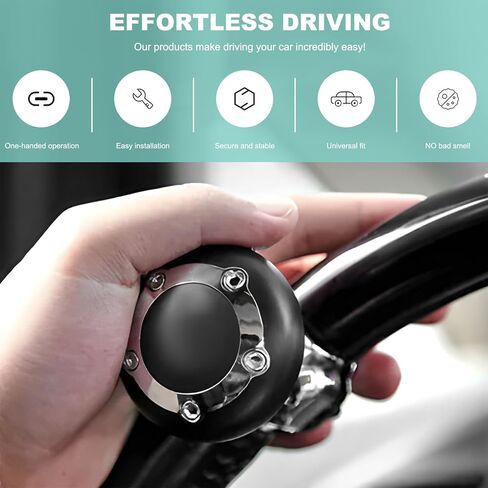 Sun Walker Steering Wheel Knob Spinner, 360-Degree Rotatable Steering Wheel Spinner Auxiliary Booster with Metal Bearing, Durable Driving Power Handle Knob Suitable for Car Truck Boat in Kuwait