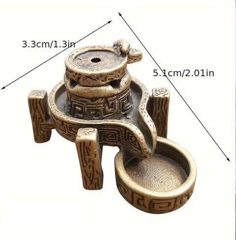 Mini Backflow Incense Holder – Elegant Copper Design Mill Waterfall Incense Burner Ornament for Home Décor in Saudi Arabia
