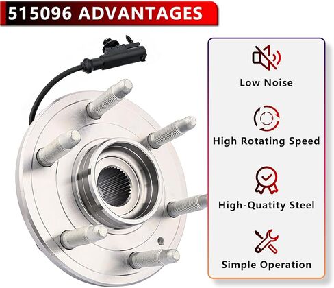515096 4WD Front Wheel Hub and Bearing Assembly for Cadillac Escalade, for GMC Yukon, for 2007-2014 Chevy Tahoe, for Cadillac Escalade EXT, for Chevy Avalanche, for 2007-2013 GMC Sierra 1500 in Kuwait