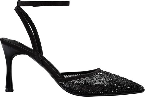 PIZZ ANNU Women's Cienna High Heels Sexy Stiletto Pumps Closed Toe Mesh Sparkly Rhinestones Ankle Strap Dress Wedding Party Pumps Shoes in Saudi Arabia