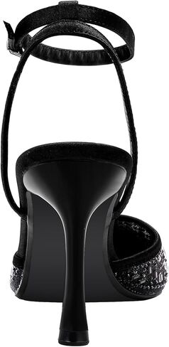 PIZZ ANNU Women's Cienna High Heels Sexy Stiletto Pumps Closed Toe Mesh Sparkly Rhinestones Ankle Strap Dress Wedding Party Pumps Shoes in Saudi Arabia