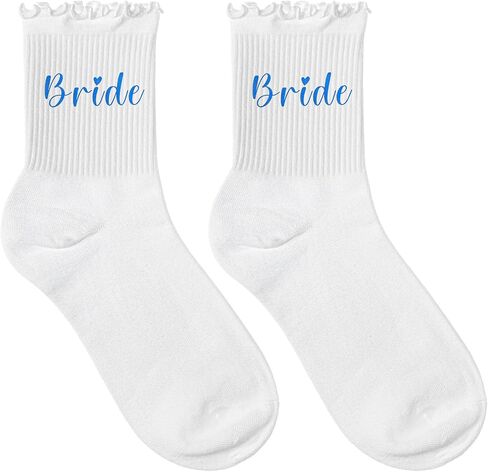 Bride Socks“Something Blue" | Cute Lace Ruffle Ankle Socks for Wedding, Bridal Shower, Bachelorette Party | Bride & Bridesmaid Gifts in Kuwait