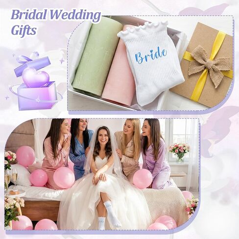 Bride Socks“Something Blue" | Cute Lace Ruffle Ankle Socks for Wedding, Bridal Shower, Bachelorette Party | Bride & Bridesmaid Gifts in Kuwait