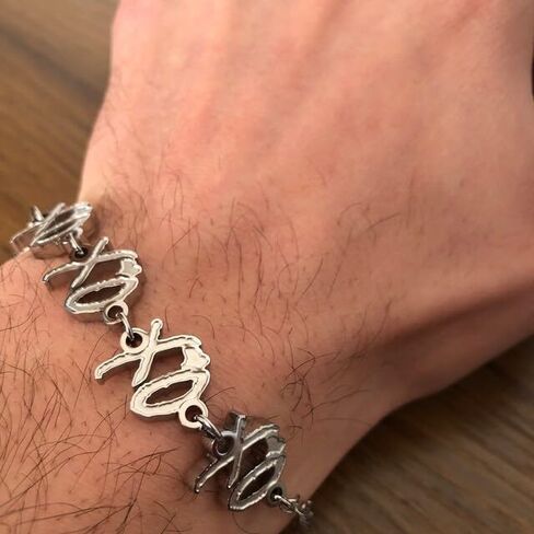 XO Stainless Steel Charm Bracelet, Silver Chain, Adjustable, Minimalist Style, Rapper Bracelet for Men and Women in Saudi Arabia