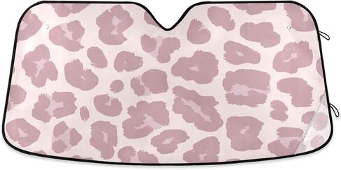Pink Leopard Spot Car Sun Visor Abstract Front Windshield Sunshade Accordion Folding Auto Sunshade for Truck SUV - Keep Your Vehicle Cool - 55 x 28 Inch in Saudi Arabia