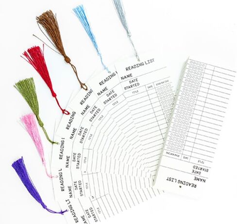 50 pcs White Reading List Bulk Bookmark with Colourful Tassels (25 Colors), Book Tracker and Reading Log Graduation Gifts, Supplies for Book Lovers (White) in Saudi Arabia