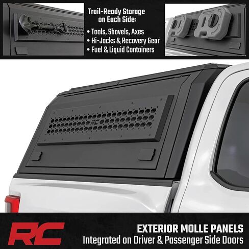 Rough Country Truck Bed Cap Topper for Ford F-150 (2021-2026) 5'7 Bed - Modular Design, Locking Gullwing Access Doors, Molle Panels, LED Interior Lighting in Kuwait