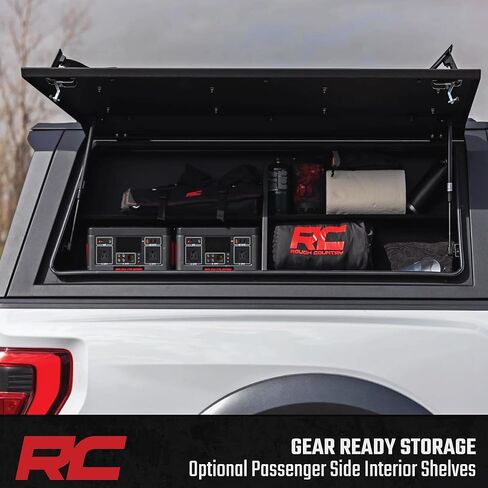 Rough Country Truck Bed Cap Topper for Ford F-150 (2021-2026) 5'7 Bed - Modular Design, Locking Gullwing Access Doors, Molle Panels, LED Interior Lighting in Kuwait